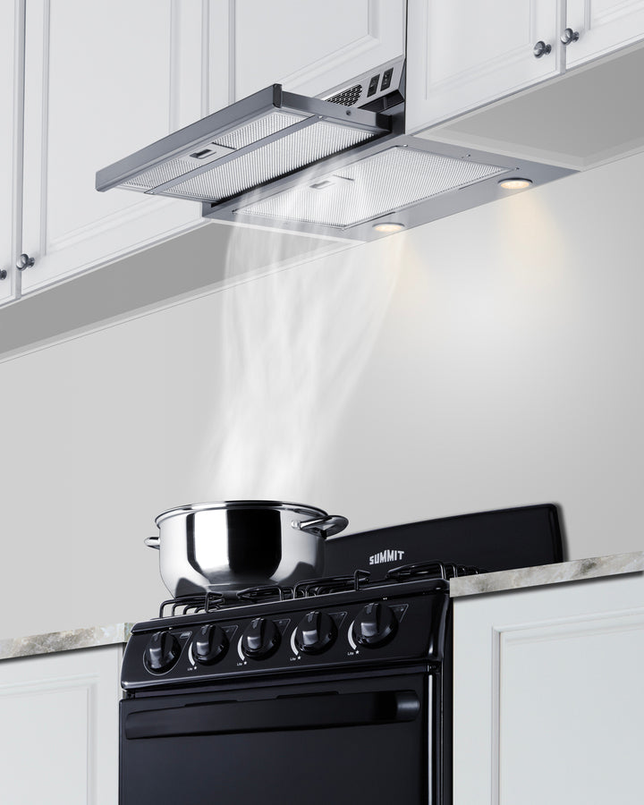 Accucold 20" Wide Retractable Range Hood for Recirculating Operation (Model HRTX20SSPTC)