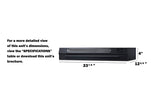 24" Wide Retractable Range Hood for Recirculating Operation - Dimensions
