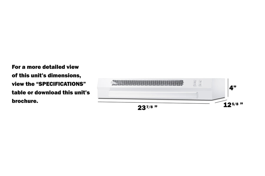 Accucold 24" wide ADA compliant retractable range hood for recirculating operation, ADA (Model HRTX24WADA)