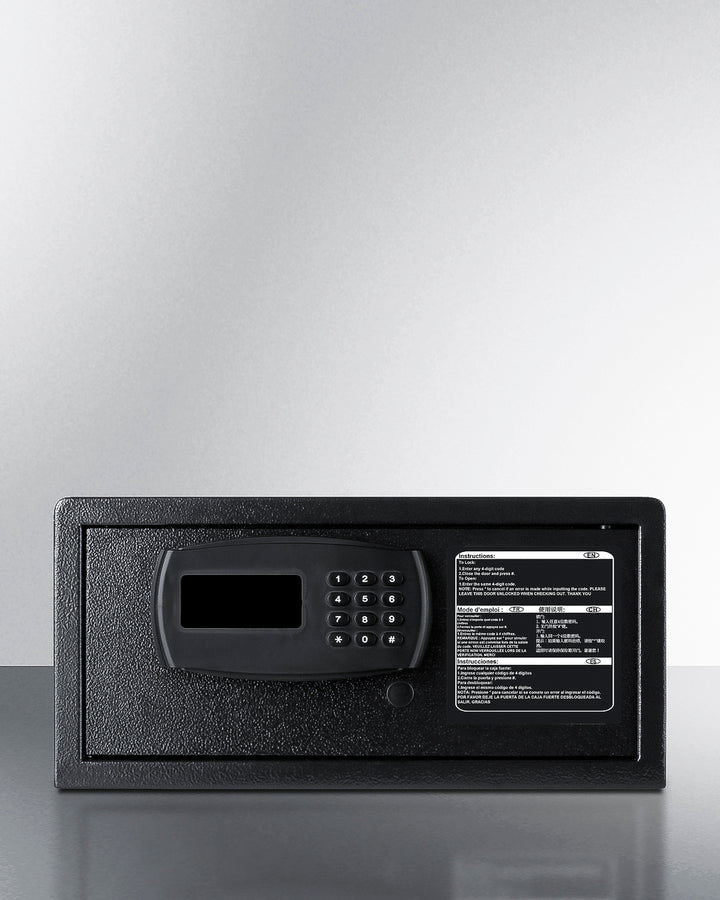 Hotel safe in black with keypad lock