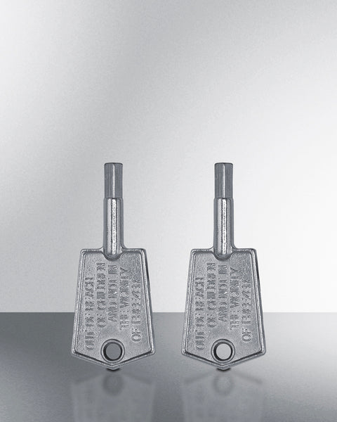 Accucold Set of two keys compatible with various Summit and Accucold refrigeration units, including model numbers