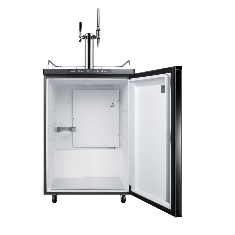 Accucold Dual tap system with nitrogen tank to serve both nitro-infused coffee and flat iced coffee from most beer dispensers