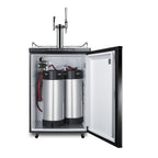 Accucold Dual tap system with nitrogen tank to serve both nitro-infused coffee and flat iced coffee from most beer dispensers