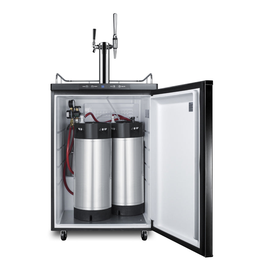 Accucold Dual tap system with nitrogen tank to serve both nitro-infused coffee and flat iced coffee from most beer dispensers