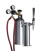 Accucold Dual tap system with nitrogen tank to serve both nitro-infused coffee and flat iced coffee from most beer dispensers