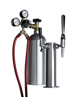 Accucold Dual tap system with nitrogen tank to serve both nitro-infused coffee and flat iced coffee from most beer dispensers