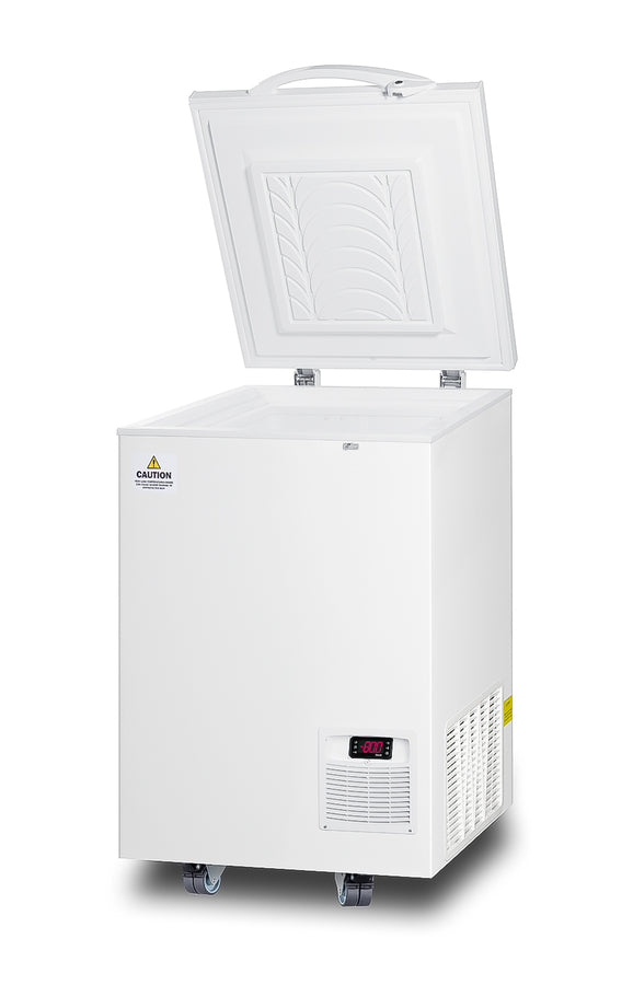 Accucold -85º C capable laboratory chest freezer with set of 6box racks included