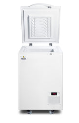 Accucold -85º C capable laboratory chest freezer with set of 6box racks included