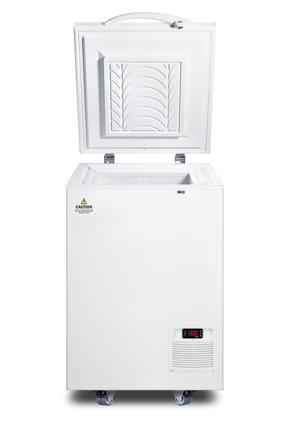 Accucold -85º C capable laboratory chest freezer with set of 6box racks included