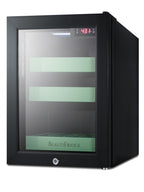 Accucold BeautiFridge cosmetics refrigerator with mint shelving and glass door (Model LX114LGLHD)