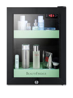 Accucold BeautiFridge cosmetics refrigerator with mint shelving and glass door (Model LX114LGLHD)