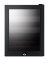 Accucold BeautiFridge cosmetics refrigerator with pink shelving and tinted glass door (Model LX114LPT1LHD)
