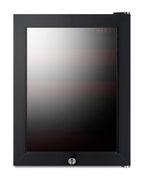 Accucold BeautiFridge cosmetics refrigerator with ruby shelving and tinted glass door (Model LX114LRT1LHD)
