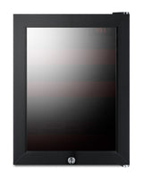 Accucold BeautiFridge cosmetics refrigerator with ruby shelving and tinted glass door (Model LX114LRT1LHD)