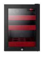 BeautiFridge cosmetics refrigerator with ruby shelving and glass door (Model LX114LRLHD)