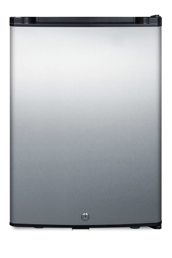 Compact minibar with stainless steel door and black cabinet (Model MB26SSLHD) Secondary image
