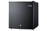 Accucold Compact solid door minibar in black with front lock (Model MB41B)