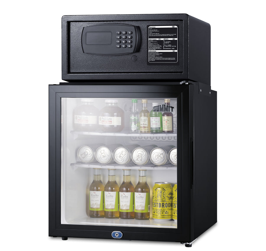 Accucold Glass door minibar, hotel safe, and stacking kit (Model MBSAFEGLHD)