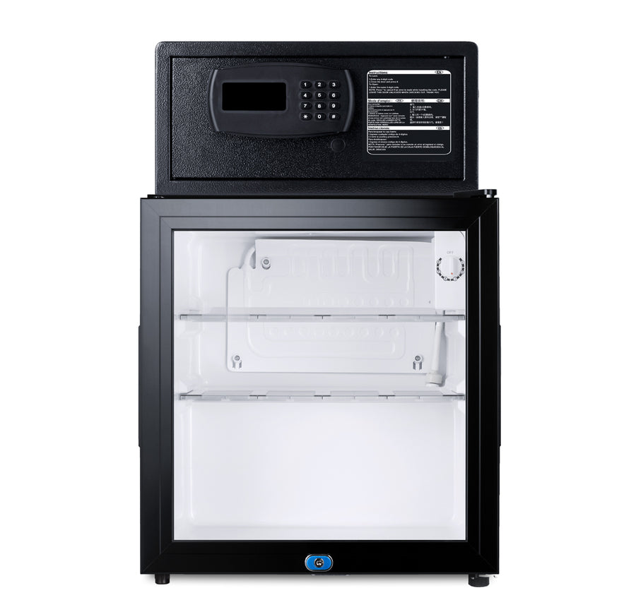 Accucold Glass door minibar, hotel safe, and stacking kit (Model MBSAFEGLHD)