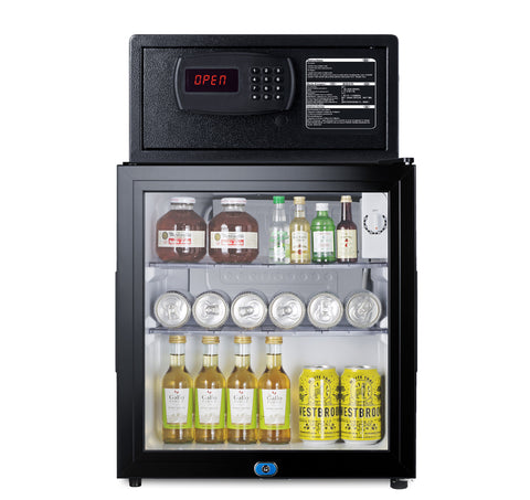 Accucold Glass door minibar, hotel safe, and stacking kit (Model MBSAFEGLHD)