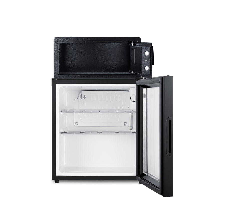 Accucold Glass door minibar, hotel safe, and stacking kit (Model MBSAFEGLHD)