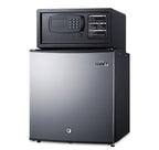 Stainless steel door minibar, hotel safe, and stacking kit (Model MBSAFESS)