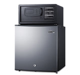 Stainless steel door minibar, hotel safe, and stacking kit (Model MBSAFESS)