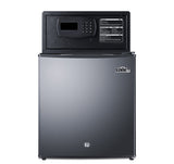 Stainless steel door minibar, hotel safe, and stacking kit (Model MBSAFESS)