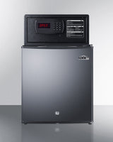 Stainless steel door minibar, hotel safe, and stacking kit (Model MBSAFESS)