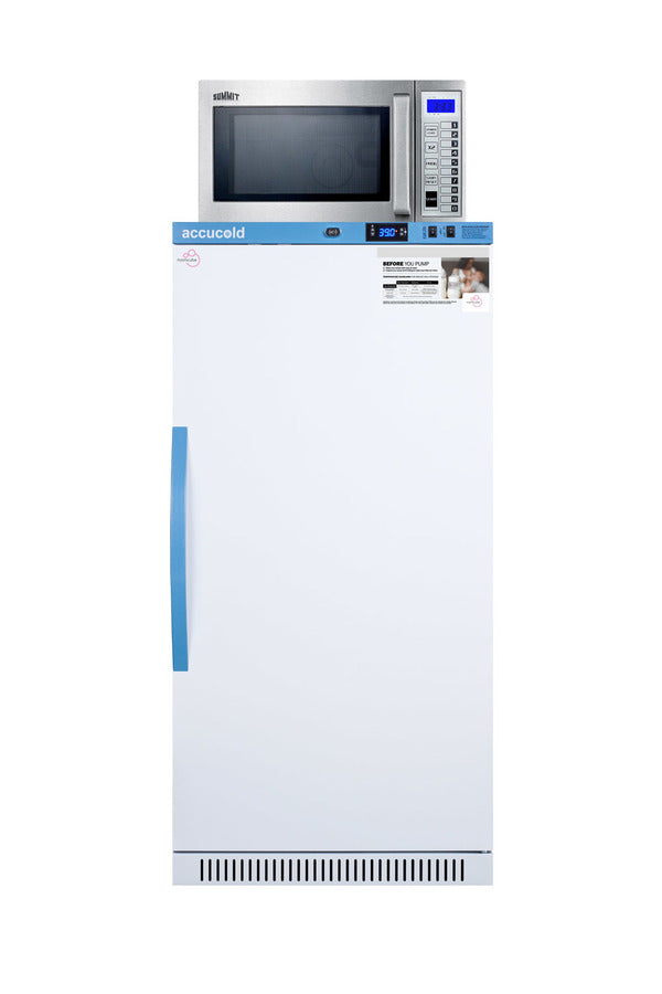 Accucold 8 cu.ft. MOMCUBE breast milk refrigerator with commercial microwave (Model MLRS8MC-SCM1000SSLHD)