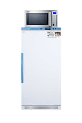 Accucold 8 cu.ft. MOMCUBE breast milk refrigerator with interior lockers and with commercial microwave (Model MLRS8MCLK-SCM1000SS)