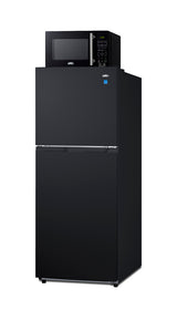 Mid-sized refrigerator-freezer and microwave with built-in allocator, with brackets included (ships in 3 boxes on one pa