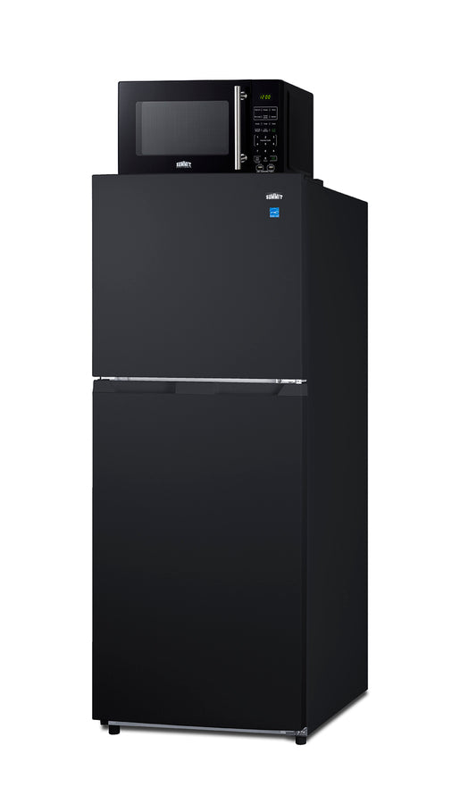 Mid-sized refrigerator-freezer and microwave with built-in allocator, with brackets included (ships in 3 boxes on one pa