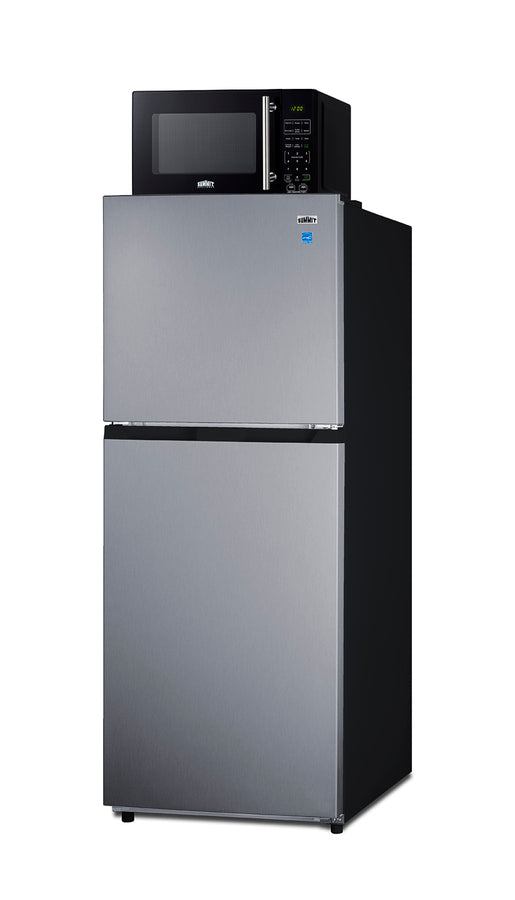 Accucold Mid-sized refrigerator-freezer and microwave with built-in allocator, with brackets included (ships in 3 boxes on one pa (Model MRF1089PLALHD)