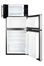 Compact 2-door refrigerator-freezer and microwave with built-in allocator, with brackets included (ships in 3 boxes on o