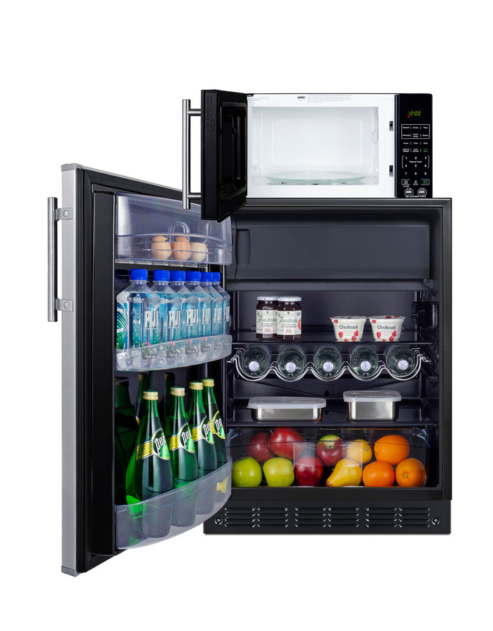 Accucold Combination refrigerator-freezer and microwave (Model MRF66BK2SSALHD)