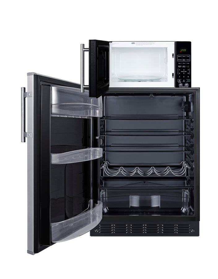 Combination all-refrigerator and microwave (Model MRF6BK2SSALHD)