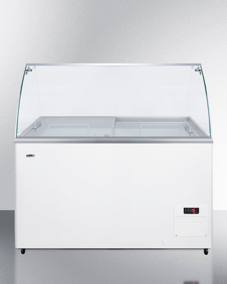 Ice cream chest freezer with glass sneeze guard (ships unassembled) (Model NOVA35GDC)