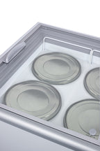 Flat Top Commercial Ice Cream Freezer with Sliding Glass Lid - Baskets