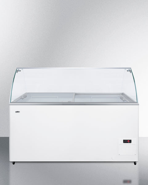 Ice cream chest freezer with glass sneeze guard (ships unassembled) (Model NOVA45GDC)