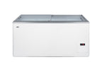 Accucold Flat top commercial ice cream freezer with sliding glass lid, digital thermostat, novelty baskets, and 14.1 cu.ft. capac