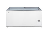 Accucold Flat top commercial ice cream freezer with sliding glass lid, digital thermostat, novelty baskets, and 14.1 cu.ft. capac
