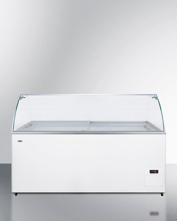 Ice cream chest freezer with glass sneeze guard (ships unassembled) (Model NOVA53GDC)
