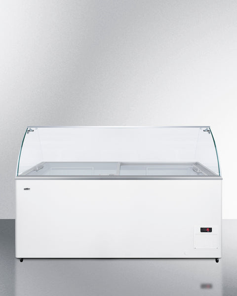 Ice cream chest freezer with glass sneeze guard (ships unassembled) (Model NOVA53GDC)
