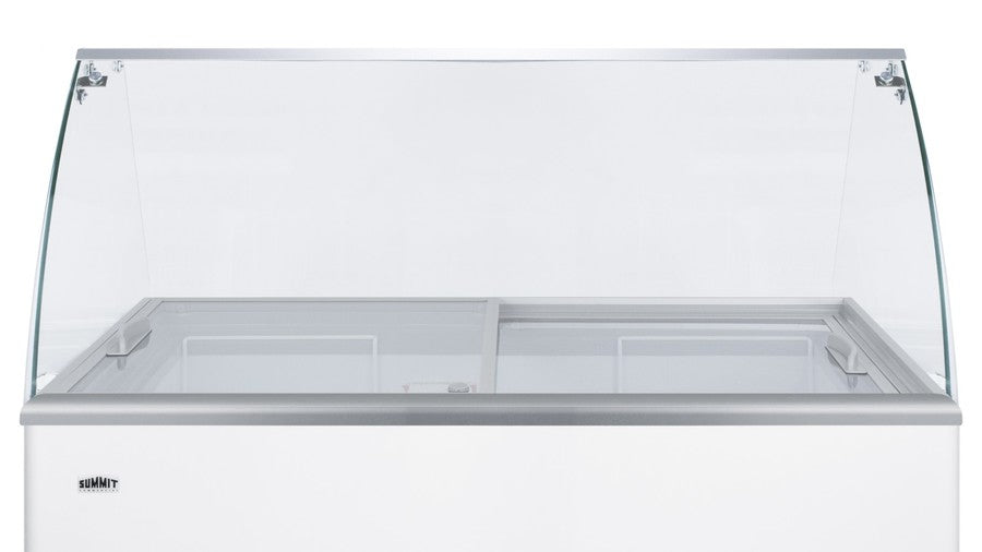 Glass sneeze guard kit for user installation on NOVA35 freezer