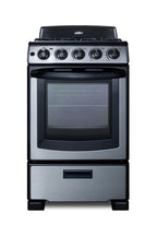 Accucold 20" Wide Gas Range in Stainless Steel with Electronic Ignition, Oven Window, and Sealed Burners