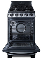 Accucold 20" Wide Gas Range in Stainless Steel with Electronic Ignition, Oven Window, and Sealed Burners