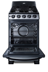 Accucold 20" Wide Gas Range in Stainless Steel with Electronic Ignition, Oven Window, and Sealed Burners