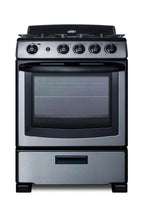 24" Wide Gas Range in Stainless Steel with Electronic Ignition, Oven Window, and Sealed Burners