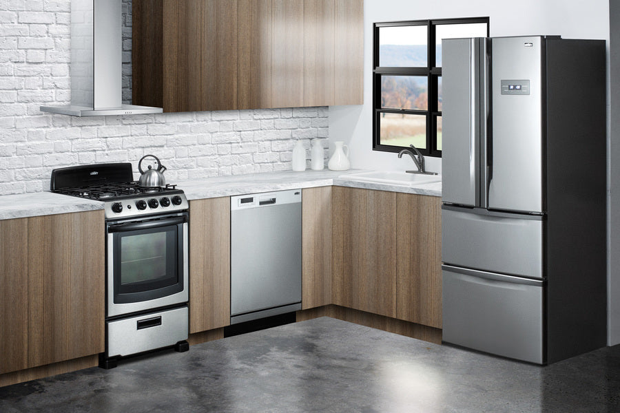 24" Wide Gas Range in Stainless Steel with Electronic Ignition, Oven Window, and Sealed Burners